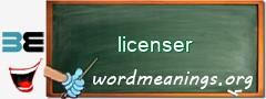 WordMeaning blackboard for licenser